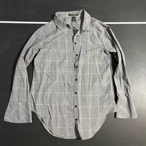 Grey checkered flannel buttoned down shirt
